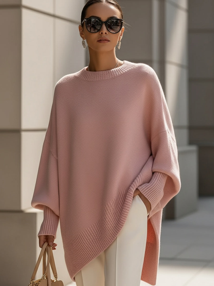 Evelyne – Elegantní svetr s asymetrickým spodním lemem
