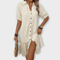Agáta | Košilové šaty s knoflíky a volánky 