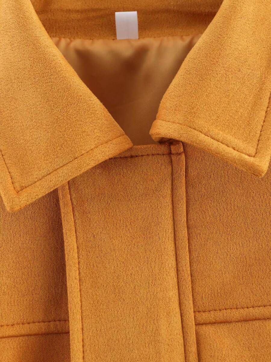 Dámská volná vintage ass – klasický límec, dlouhý rukáv, podzimní styl