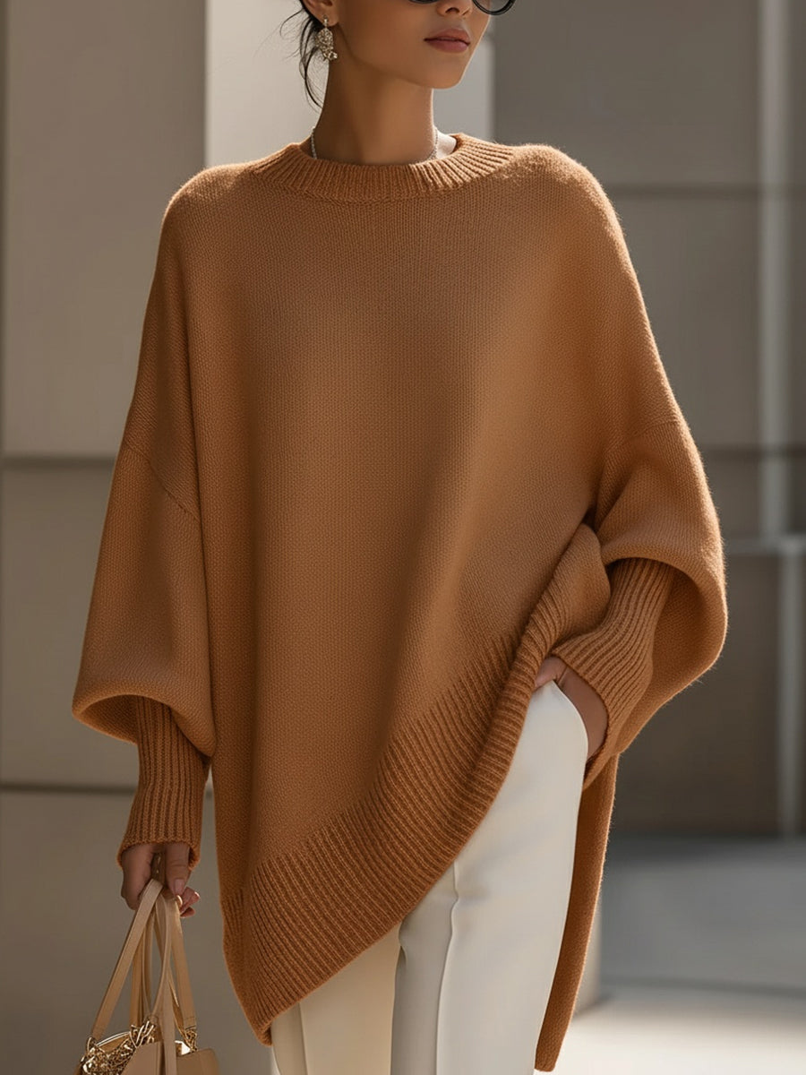 Evelyne – Elegantní svetr s asymetrickým spodním lemem
