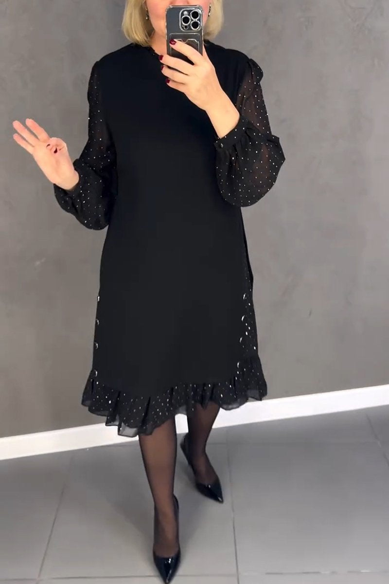 Dámské šaty s kulatým výstřihem, v jednobarevném provedení, v barvě horkého diamantu 