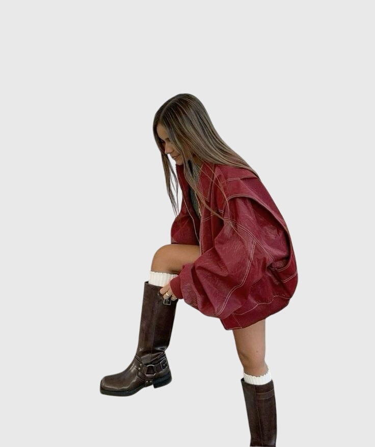 Faye™ - Oversized Kožená zadek