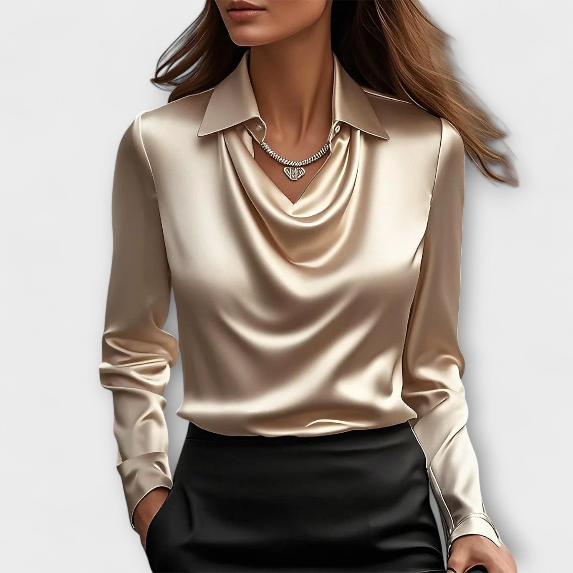 Sophia | Lesklá drapovaná blůza