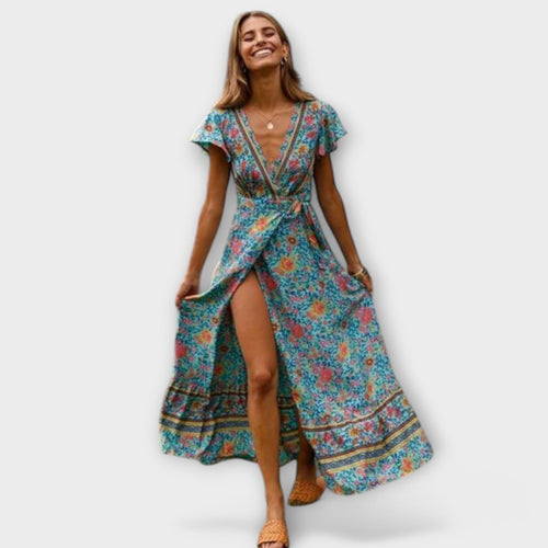 Amira | Boho květinové maxi šaty