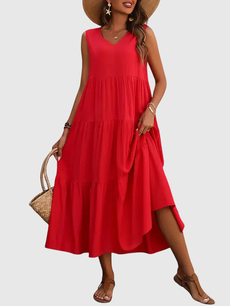 FIALKA | Dlouhé Rozšířené Šaty s Absolutním Pohodlím a Letním Stylem 