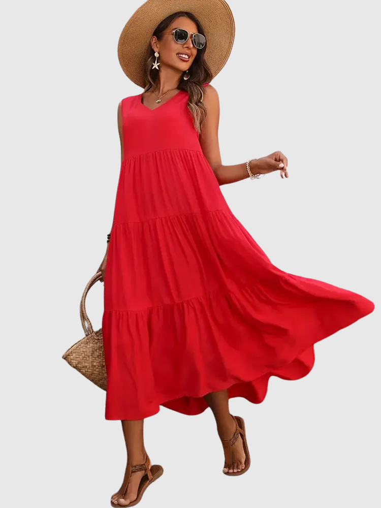 FIALKA | Dlouhé Rozšířené Šaty s Absolutním Pohodlím a Letním Stylem 