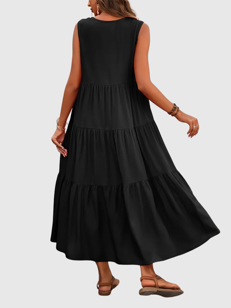 FIALKA | Dlouhé Rozšířené Šaty s Absolutním Pohodlím a Letním Stylem 