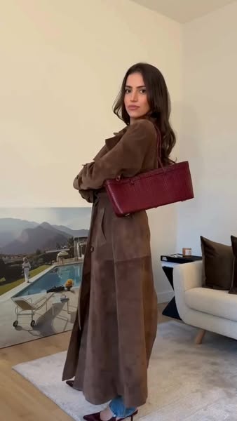 Ramona - Elegantní trenčkot z emné kůže