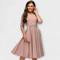 Milena | Elegantní šaty typu swing s paskem