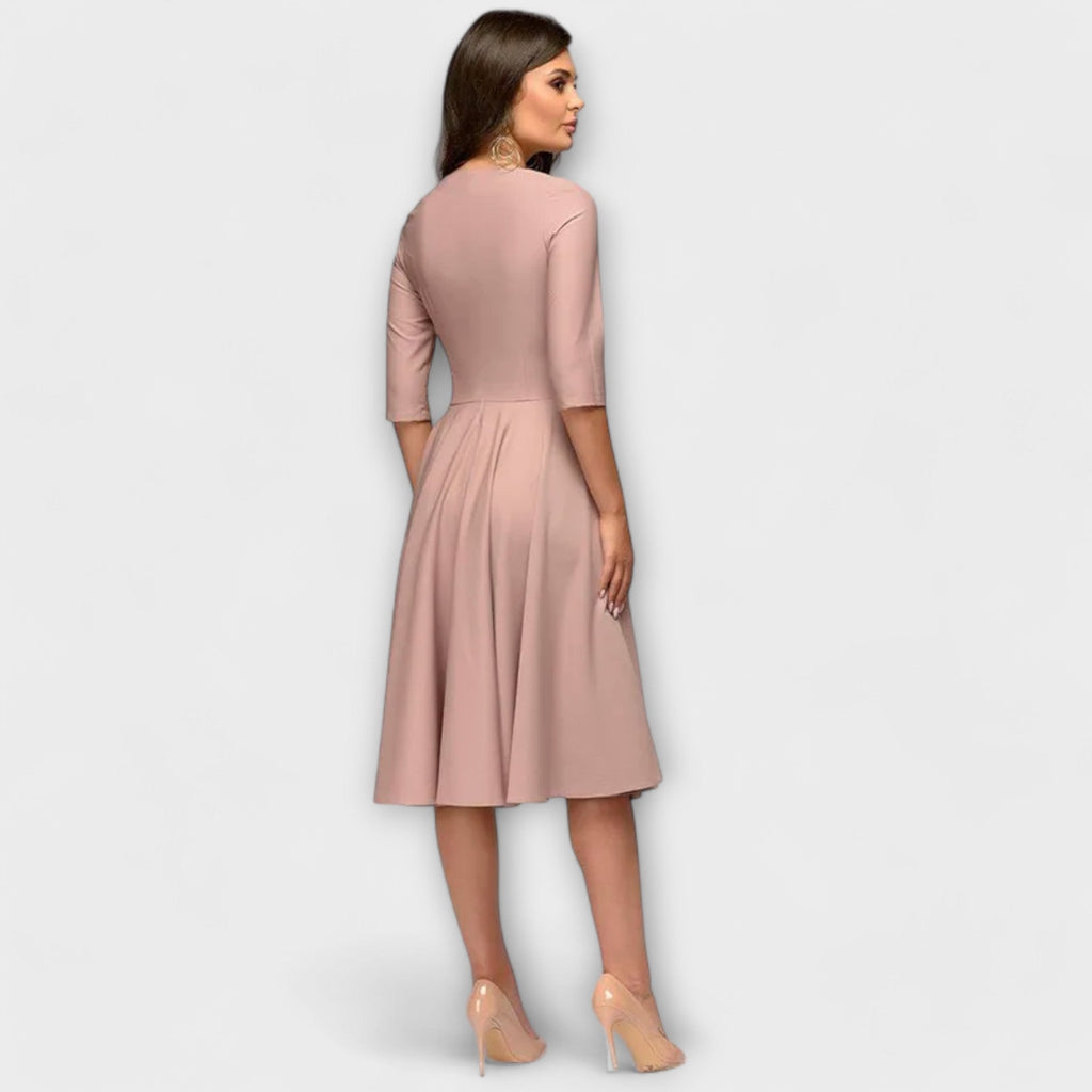Milena | Elegantní šaty typu swing s paskem