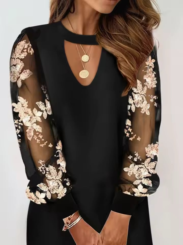 Emma | Elegantní šaty s výstřihem do a výraznými rukávy 