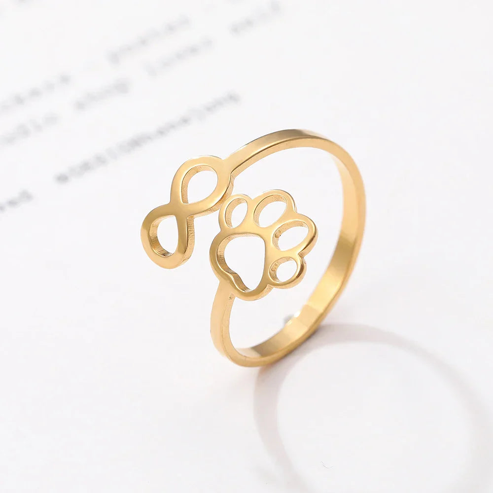 Nastavitelný prsten Infinity z nerezové oceli – symbolický partnerský prsten pro ženy
